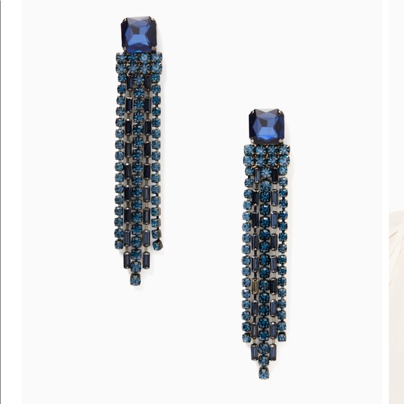NWT KATE SPADE ♠️ GLITZVILLE CHAIN FRINGE EARRINGS - Picture 3 of 9